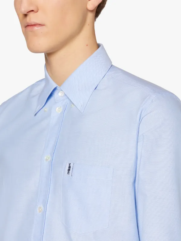 BLOOMSBURY Blue Cotton Oxford Shirt | GSC-103