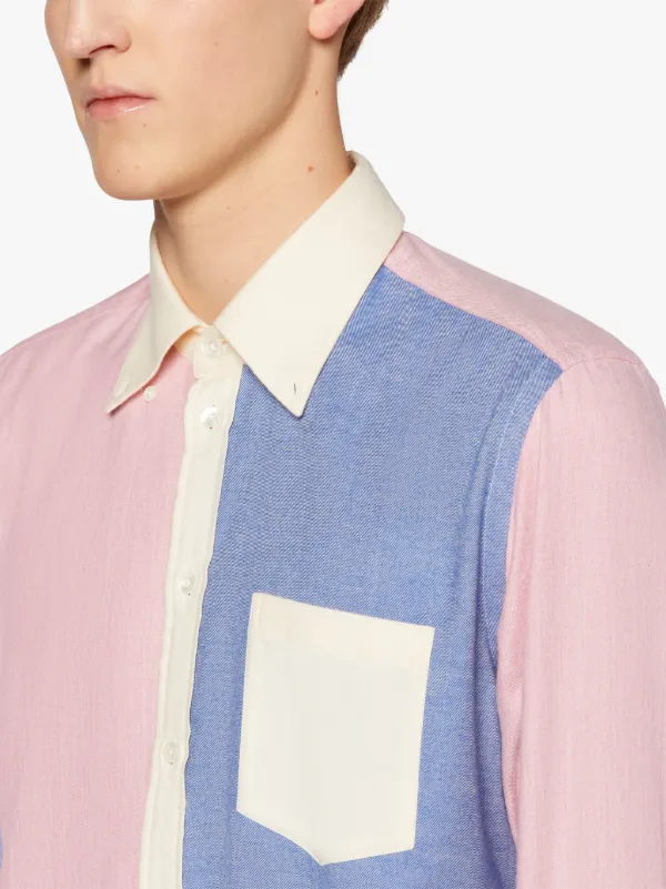 BLOOMSBURY Colour Block Cotton & Wool Oxford Shirt | GSC-101