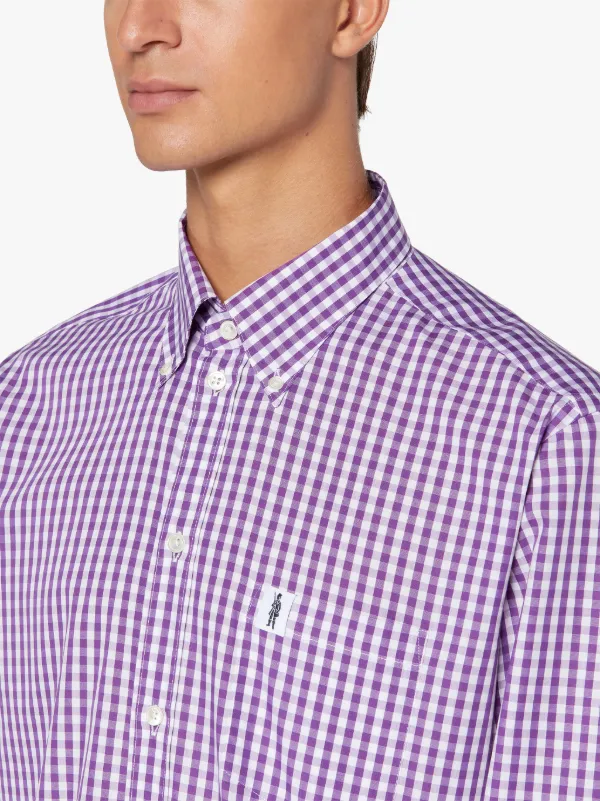 BLOOMSBURY Purple Check Cotton Shirt | GSC-107