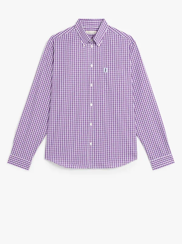 BLOOMSBURY Purple Check Cotton Shirt | GSC-107