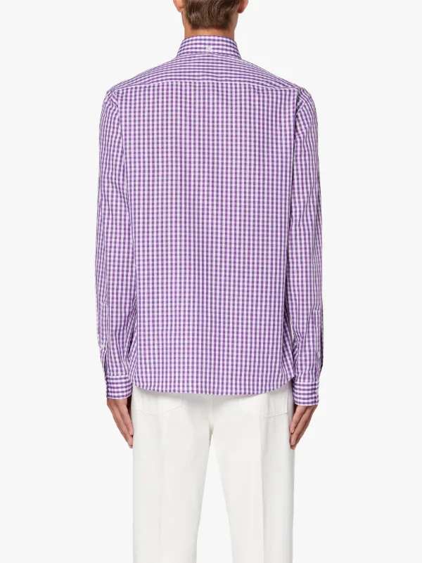 BLOOMSBURY Purple Check Cotton Shirt | GSC-107