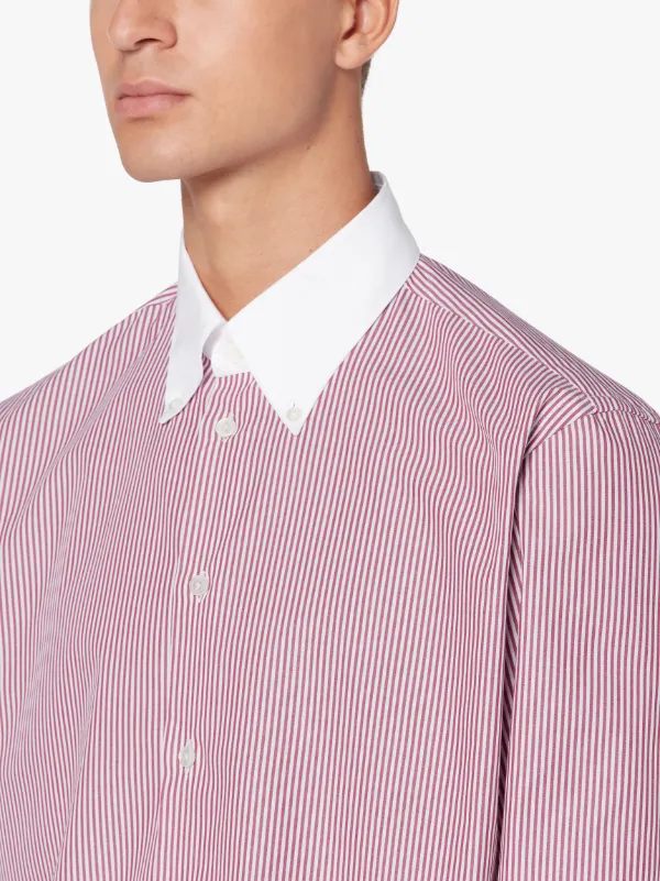 BLOOMSBURY Red Stripe Cotton Oxford Shirt | GCS-100