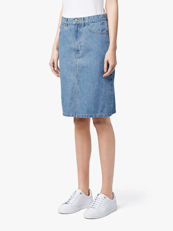 Blue Washed Denim Skirt