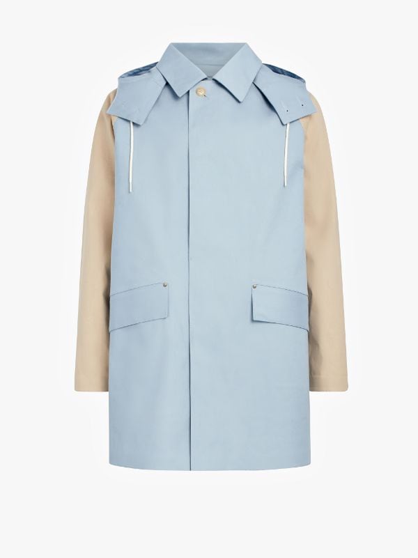 Blue x Fawn Bonded Cotton Oversized Hooded Coat | GR-123/CB