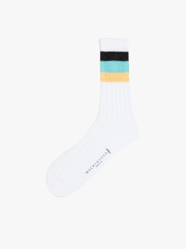 Blue & Yellow Striped Cotton Socks