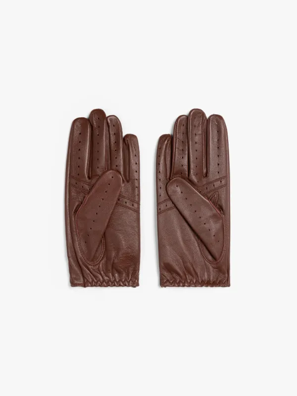 Bordeaux Leather Driving Gloves