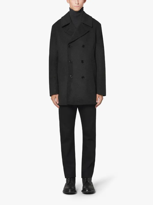 BROOM Charcoal Wool & Cashmere Pea Coat | GM-1017F