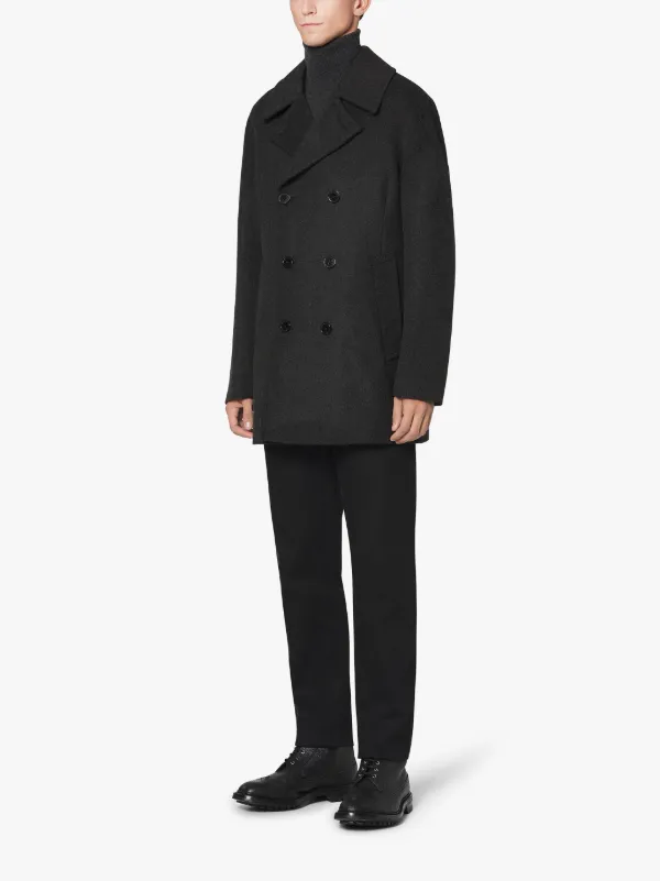 BROOM Charcoal Wool & Cashmere Pea Coat | GM-1017F