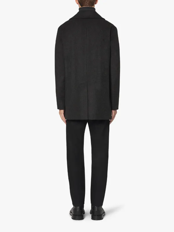 BROOM Charcoal Wool & Cashmere Pea Coat | GM-1017F