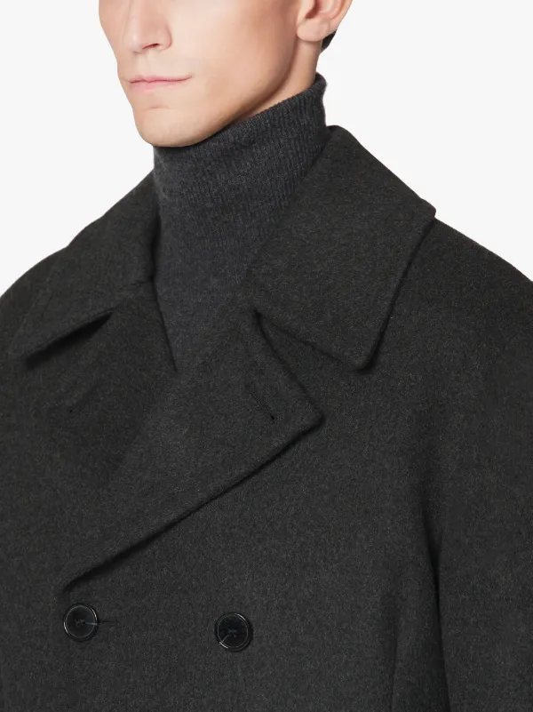 BROOM Charcoal Wool & Cashmere Pea Coat | GM-1017F