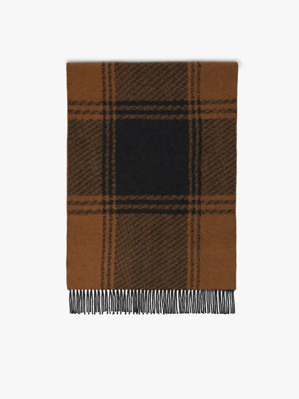 Brown & Charcoal Cashmere Blend Scarf | ACC-020