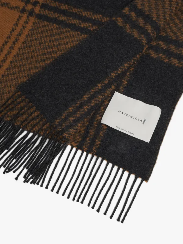 Brown & Charcoal Cashmere Blend Scarf | ACC-020