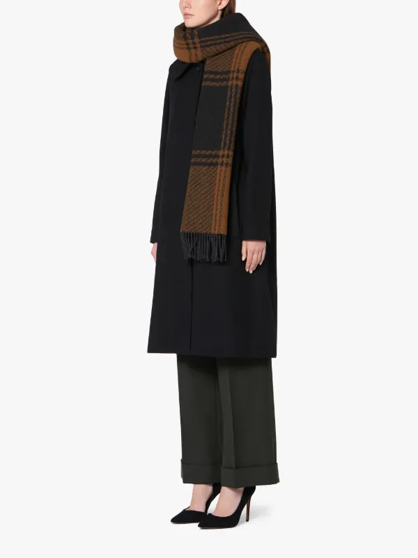 Brown & Charcoal Cashmere Blend Scarf | ACC-020