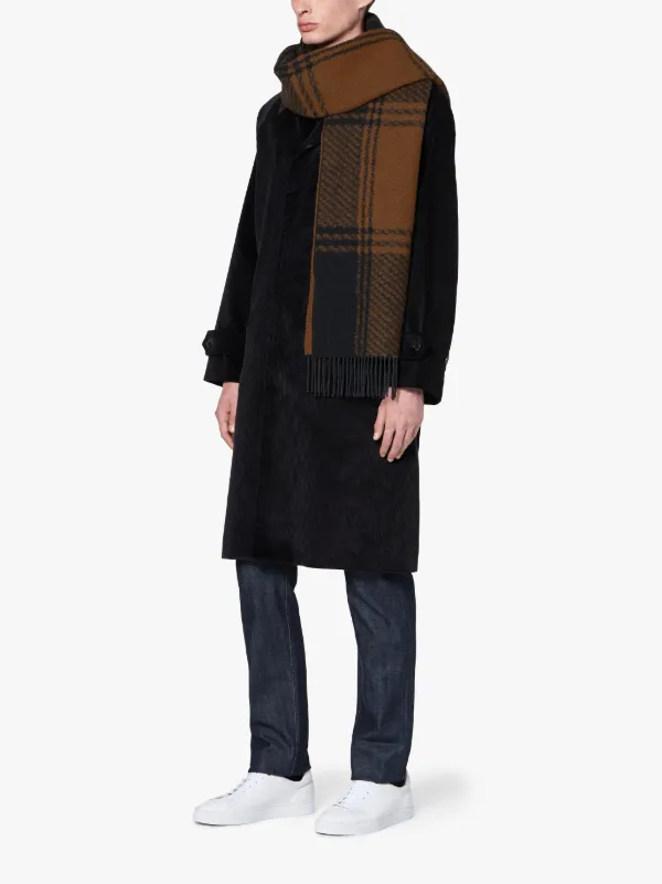 Brown & Charcoal Cashmere Blend Scarf | ACC-020