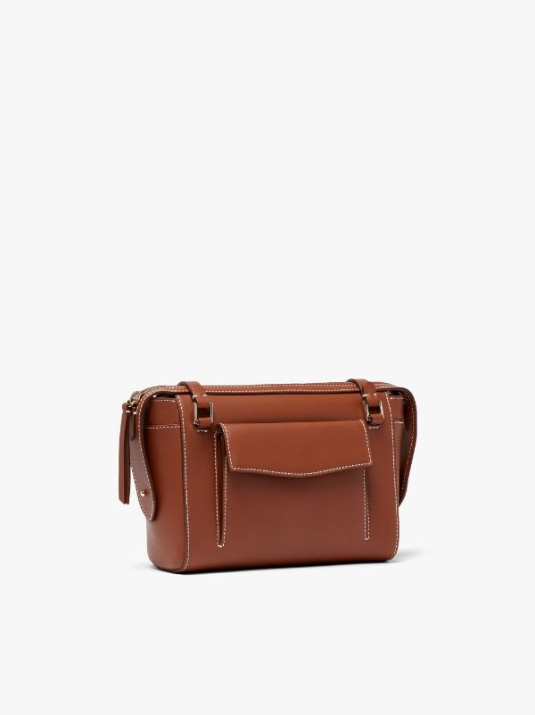 Brown Leather Crossover Bag | ACC-015