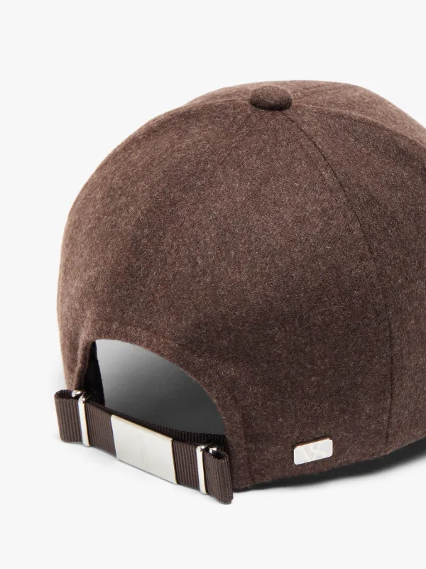 Brown Virgin Wool Varsity Cap