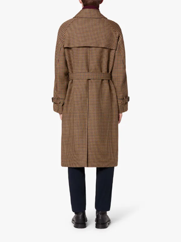 CATRINE Gun Club Check Wool Single Breasted Trench Coat | GM-1020F