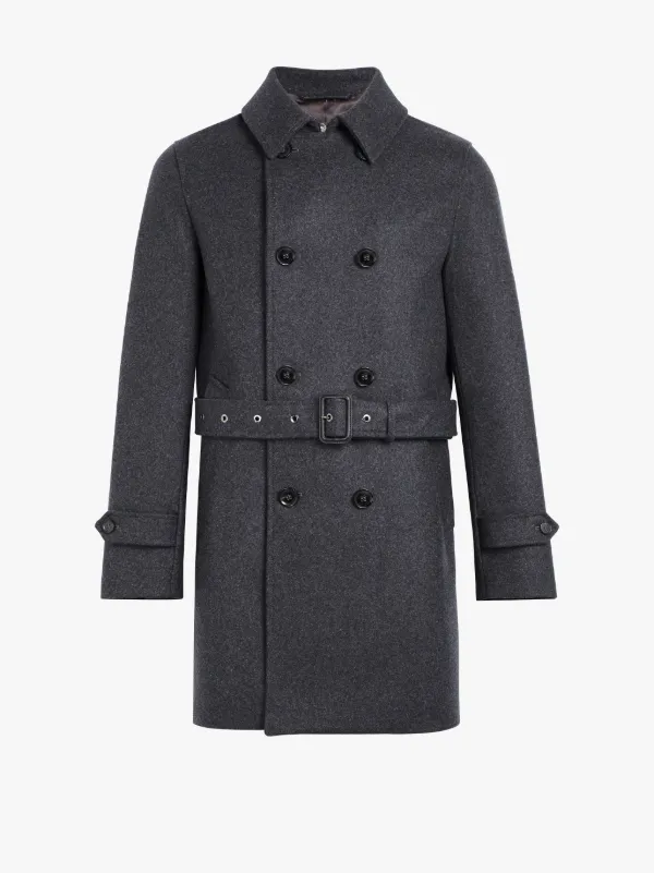 Charcoal Wool Short Trench Coat GM-005F