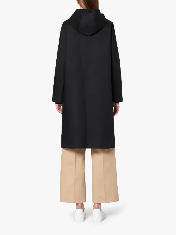 CHRYSTON Black Bonded Cotton Hooded Coat | LR-1002D