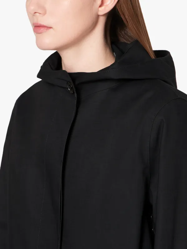 CHRYSTON Black Bonded Cotton Hooded Coat | LR-1002D