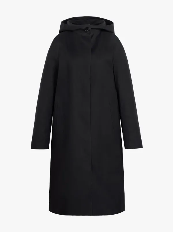 CHRYSTON Black Bonded Cotton Hooded Coat | LR-1002D