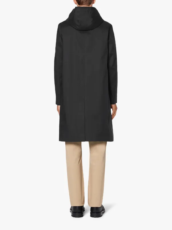 CHRYSTON Black RAINTEC Cotton Hooded Coat | GM-1003FD