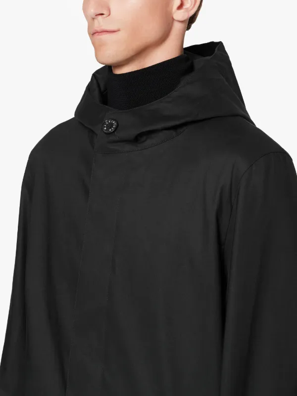 CHRYSTON Black RAINTEC Cotton Hooded Coat | GM-1003FD