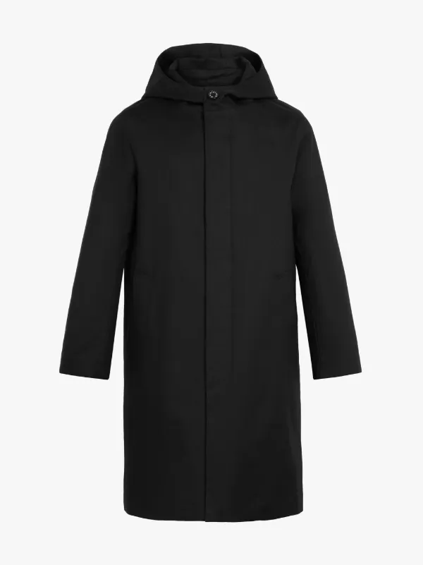 CHRYSTON Black RAINTEC Cotton Hooded Coat | GM-1003FD