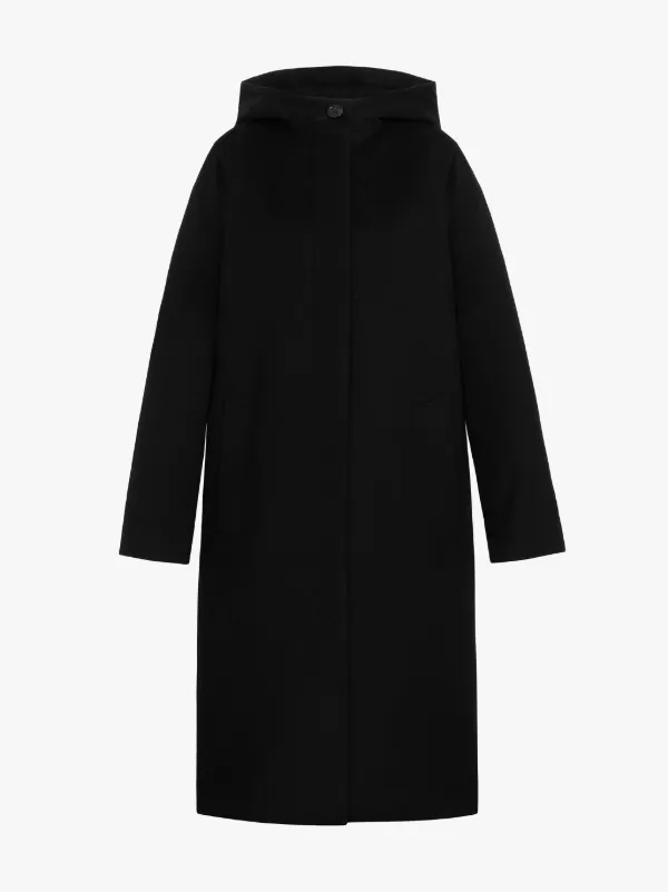 CHRYSTON Black Storm System Wool Hooded Coat | LM-1019F