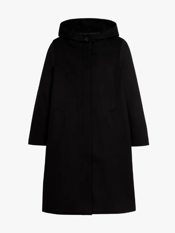 CHRYSTON Black Storm System Wool Hooded Coat | LM-1019F