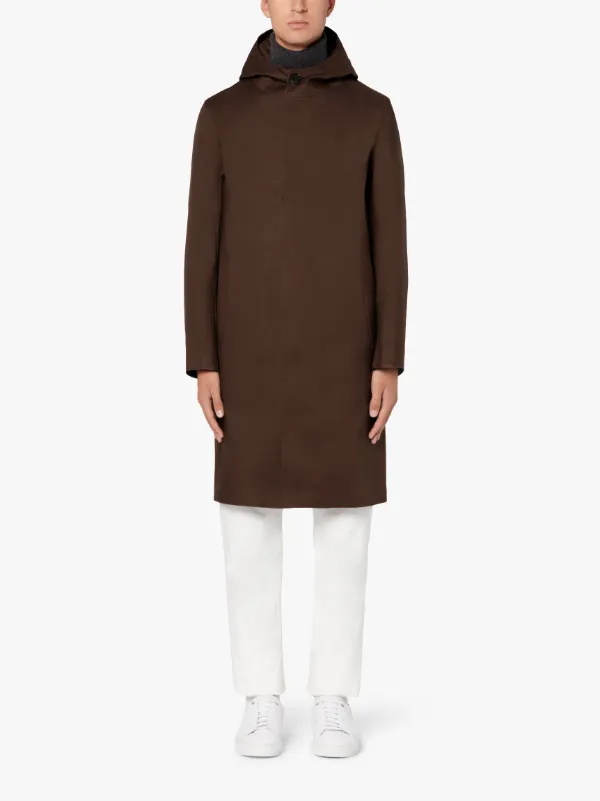 CHRYSTON Brown Bonded Cotton 3/4 Coat | GR-1003D