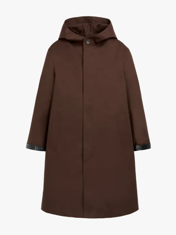 CHRYSTON Brown Bonded Cotton 3/4 Coat | GR-1003D