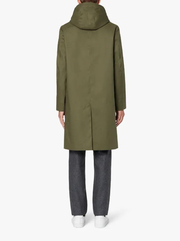 CHRYSTON Green RAINTEC Cotton Hooded Coat | GM-1003FD