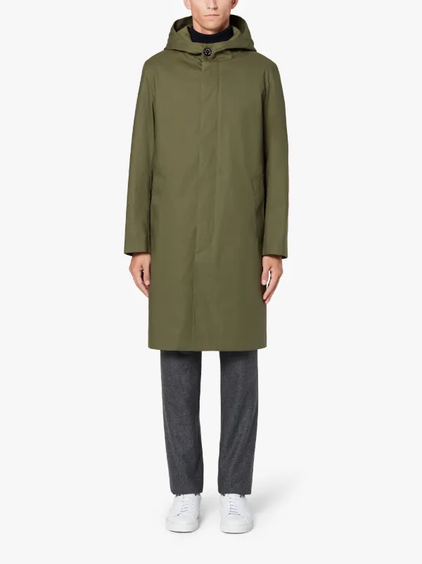 CHRYSTON Green RAINTEC Cotton Hooded Coat | GM-1003FD