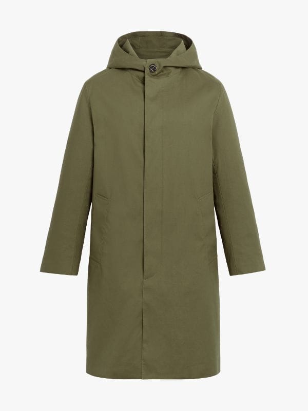 CHRYSTON Green RAINTEC Cotton Hooded Coat | GM-1003FD
