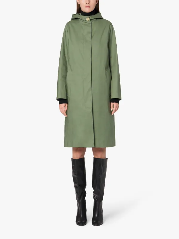 CHRYSTON Green RAINTEC Cotton Hooded Coat | LM-1019FD