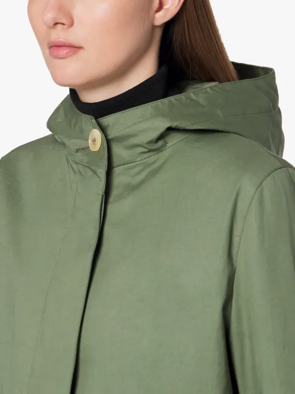 CHRYSTON Green RAINTEC Cotton Hooded Coat | LM-1019FD