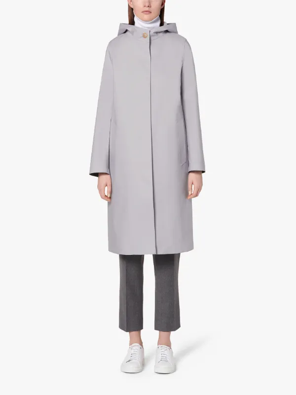 CHRYSTON Grey Bonded Cotton Hooded Coat | LR-1002D