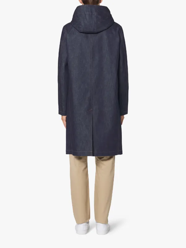 CHRYSTON Indigo RAINTEC Denim Hooded Coat | D-MC1003BS