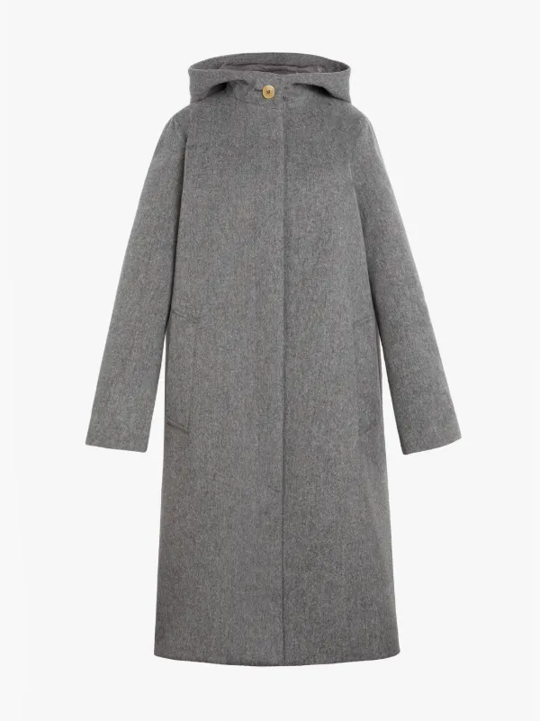 CHRYSTON Light Grey Storm System Wool Hooded Coat | LM-1019F