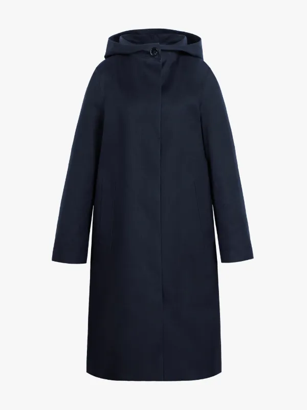 CHRYSTON Navy Bonded Cotton Hooded Coat | LR-1002D