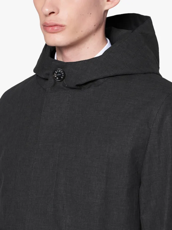 CHRYSTON Navy RAINTEC Cotton Hooded Coat | GM-1003FD