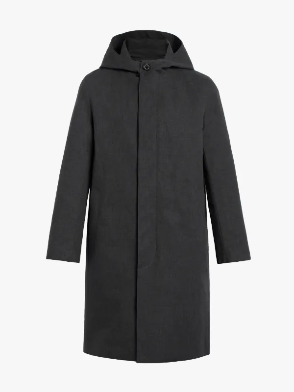 CHRYSTON Navy RAINTEC Cotton Hooded Coat | GM-1003FD