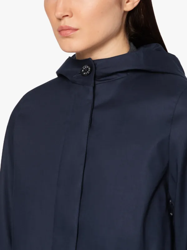 CHRYSTON Navy RAINTEC Cotton Hooded Coat | LM-1019FD