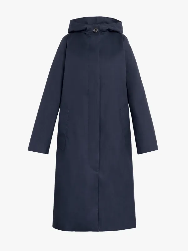 CHRYSTON Navy RAINTEC Cotton Hooded Coat | LM-1019FD