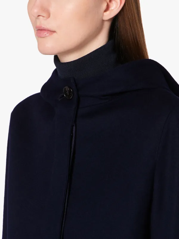 CHRYSTON Navy Storm System Wool Hooded Coat | LM-1019F