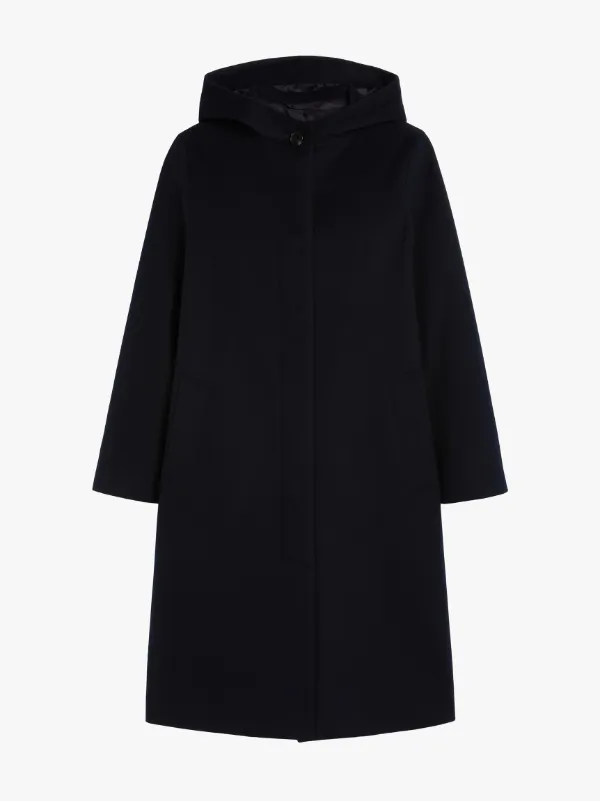 CHRYSTON Navy Storm System Wool Hooded Coat | LM-1019F