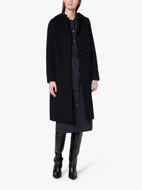 CHRYSTON Navy Storm System Wool Hooded Coat | LM-1019F