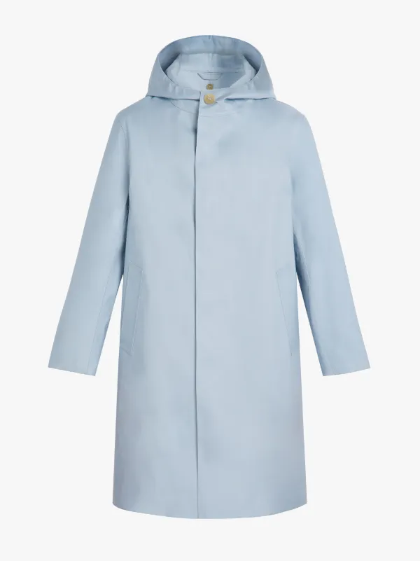 CHRYSTON Pale Blue Bonded Cotton Hooded Coat | GR-1003D