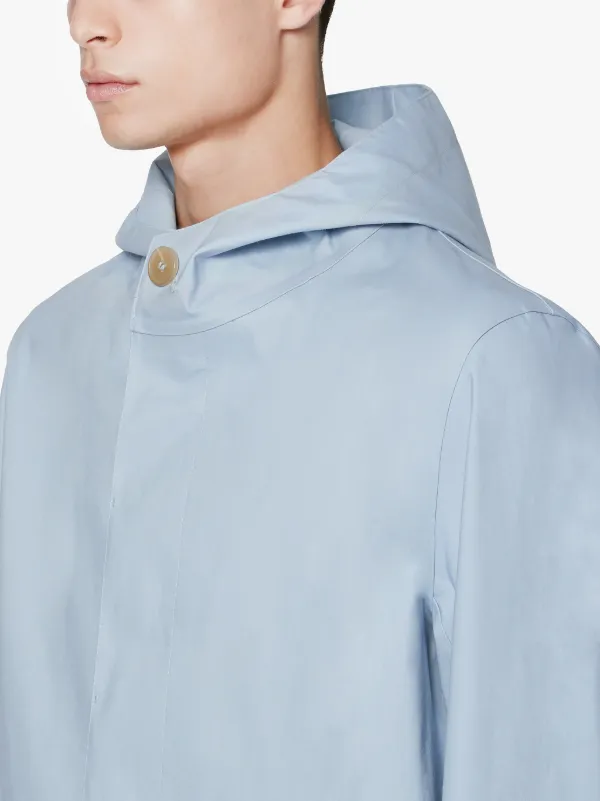 CHRYSTON Pale Blue Bonded Cotton Hooded Coat | GR-1003D